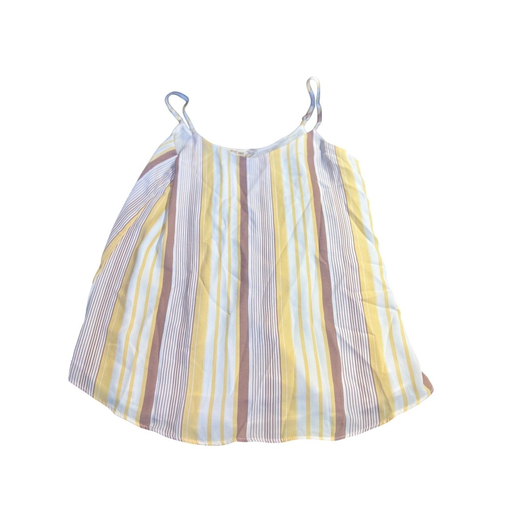 Pink Republic Striped Cami Tank Top Yellow Brown White Size S